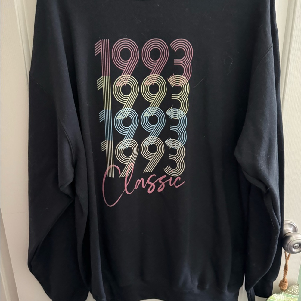 Classic Black Graphic 1993 Sweater